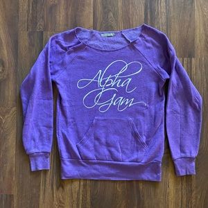 Alpha Gam Off the Shoulder Sweatshirt